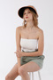 Houndstooth patterned visor adjustable straw hat - 3