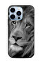 غطاء حماية لهاتف Apple iPhone 13 Pro - أسد أسود وأبيض