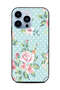 Protective Case Cover For Apple iPhone 13 Pro Flowers Over Light Green Pattern