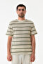 Striped Openwork Crew Neck Knitwear T-Shirt - 6