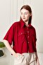 Viscose Fabric Red Women's Shirt - 5