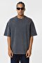 Washable Oversize Back Printed T-Shirt Black - 2