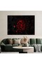 Geometric design canvas painting with a hollow silver frame