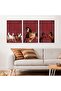 ثلاث لوحات خشبية ام دي اف بتصميم حصان مقاس 120x60 سم