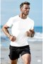 Men's White Slim Fit Jersey Fabric Plain Sports Tshirt - 2