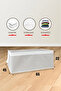 (2 Pcs) Gray Striped Zippered Storage Bag Pillow-Quilt-Clothing Organizer 64*45*22 cm - 2