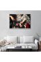 Classic design canvas painting with a hollow silver frame
