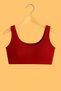Women's Burgundy Sports Bustier – Padded, Ribbed, Daily Comfort, Suitable for Sports and Daily Use - 2