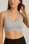Women's Gray Athlete Bustier – Padded, Ribbed, Casual Comfort, Suitable for Sports and Daily Use