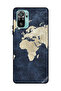 Protective Case Cover For Xiaomi Redmi Note 10 4G Map On Jeans Pattern