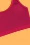 Women's Fuchsia Sports Bustier – Padded, Ribbed, Casual Comfort, Suitable for Sports and Daily Use - 4