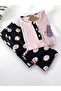 Women's 100% Cotton Fabric Pink Buttoned Bottom Six Polka Dot Pattern Long Sleeve Thin Winter Pajamas Set - 3