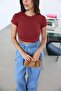 Ribbed Basic Crop Tshirt - 4