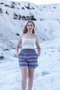 Cotton Beach Shorts with Pockets and Elastic Waistline Stripes