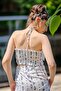 Back Giped Tassel Detail Crop Elastic Waist Slit Pants Cotton Fabric Double Suit - 7