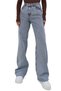 Young Girl's Blue Washed High Waist Lycra Loose Wide Leg Jeans
