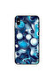 غطاء حماية لجهاز iPhone XS بنقشة كرات سائلة زرقاء