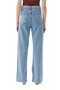Women's Light Blue Snow Wash High Waist Stretchy Wide Leg Jeans - 3
