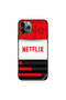 غطاء حماية لهاتف iPhone 11 Pro Max بخطوط حمراء وسوداء من Netflix