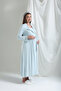 Blue Design Long Sleeve 100% Cotton Maternity Maternity Dressing Gown Nightgown Set