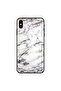 غطاء حماية لجهاز iPhone XS MAX أسود متشقق رخامي أبيض
