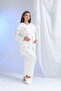 Tuba Ecru Patterned Special Design Maternity Maternity Dressing Gown 3-Piece Pajama Set - 5