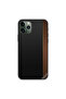 غطاء حماية لجهاز iPhone 11 Pro Max بنقشة جلد بني وأسود