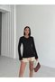 Women's 2-Piece Long Sleeve Bodysuit Black, Black Crew Neck Bodysuit Cotton Cycling Badi 2Pcs - 7