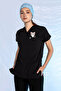 Black Special Veterinary Jersey Lint-Repellent Liquid Repellent Printed Scrubs Suit Unisex - 2