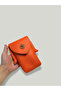Women's Leather Orange Waterproof Phone Wallet Cross Shoulder Bag with Strap - 5