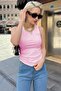 Pink Thick Strap Regular Cut Basic Undershirt Mg2059 - 5