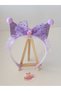Trend Kuromi Children's Crown Sparkly Tulle Bow Pompom Purple Children's Crown - 4