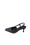 Women's Stoned Open Back Closed Toe Thin Short Heeled Shoes