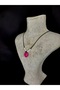 Natural Stone Heart Pendant – Pink Onyx Stone & White Beaded - 4