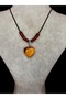 Tiger Eye Heart Necklace – Natural Stone & Brown Beaded, - 2