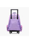 Cat Applique Trolley Backpack with Retractable Handle and Zip Closure - 35x18x50 cms - 4
