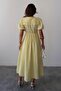 Lace Detailed Gathered Waist Muslin Dress Yellow 9362-E - 6