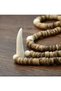 Yiwuyu Vintage Coconut Shell Handmade Beaded White Stone Horn-Shaped Pendant - 7