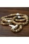 Yiwuyu Vintage Coconut Shell Handmade Beaded White Stone Horn-Shaped Pendant - 6