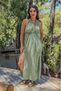 Green Color Aphrodite Hair Braided Muslin Dress - 6