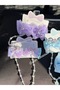 Fairy Girl Bindallı Authentic Pendant Stone Beaded Chain Crown Forehead Crown Pincer Bow Buckle Purple - 5