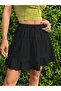 Black Embroidered Ruffle Lace Skirt - 2