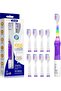SEAGO Kids Electric Toothbrush with 2 Mins Brushing Timer and 8 Replacement Brush Heads, Rainbow LED