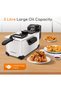 Deep Fat Fryer 2200W, 3 Litre Deep Fryer Easy Clean, with Viewing Window, Stainless Steel, - 3