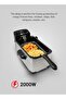Deep Fryer, 2000W, 3 Liter, Stainless Steel Housing, Easy Clean Enamel Inner Pot, Temperature C - 7