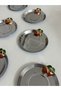Stainless Steel Silver Color 6 Piece Coaster Tea Plate with Strawberry Accessories - 2