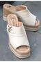 2510904Y Women's Genuine Leather Wedge Sole Slippers - 7