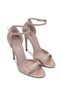 Women's Genuine Leather Beige Patent Leather Heeled Shoes - 2