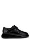 Men's Genuine Leather Black Opening Casual Shoes