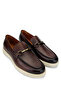 Men's Genuine Leather Dark Tan Loafer Shoes - 2